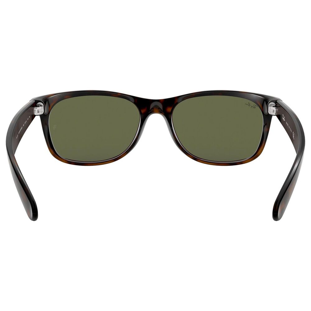 Rayban Glasses New Wayfarer Classic Sunglasses with G-15 Green Lenses in Polished Tortoise, , large