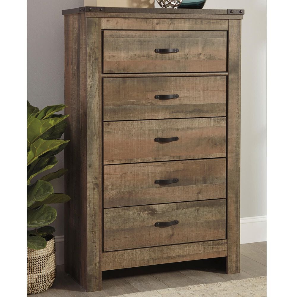 Ashley Trinell 5 Drawer Chest in Brown, , large