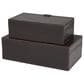 Maple and Jade 10" 2-Piece Handmade Storage Decorative Box Set in Dark Brown, , large