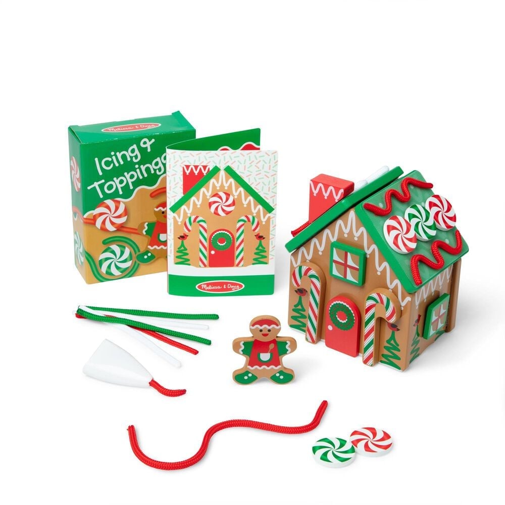 Melissa &amp; Doug Wooden Gingerbread House Play Set, , large