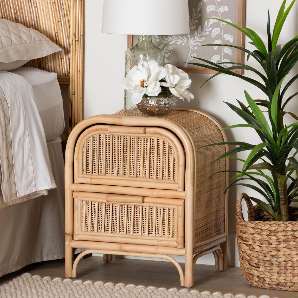 Baxton Studio Adrika 2-Drawer Nightstand in Natural, , large
