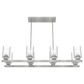 Hunter Hartland 8-Light Linear Chandelier in Brushed Nickel, , large