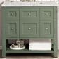 James Martin Vanities Breckenridge 36" Single Bathroom Vanity in Smokey Celadon with 3 cm Victorian Silver Quartz Top and Rectangular Sink, , large