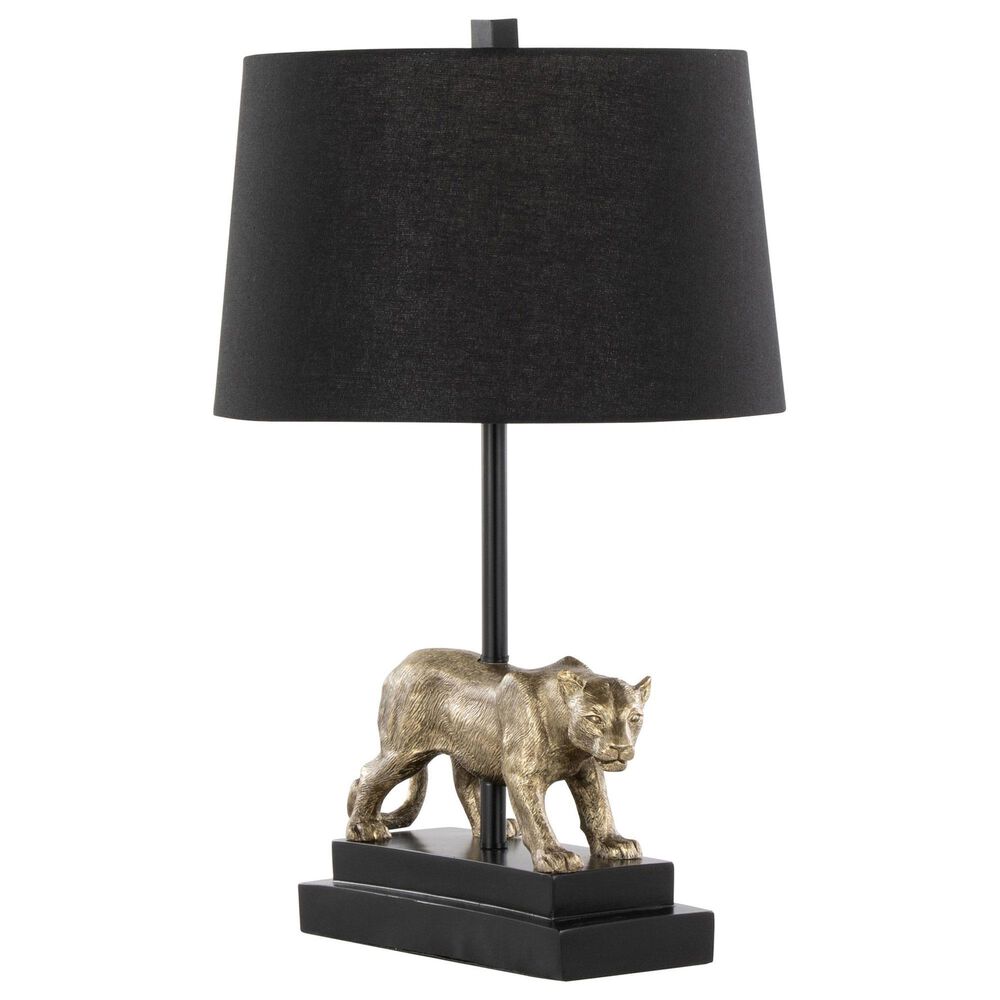 Grandview Gallery Panther Polyresin Table Lamp in Black and Gold, , large