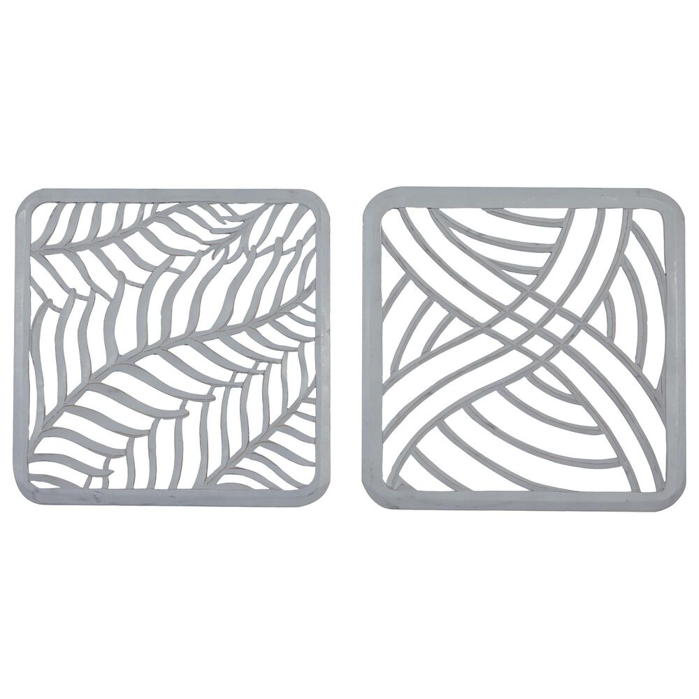 Maple and Jade 24" x 24" Eclectic Abstract Wall Decor in Grey (Set of 2), , large