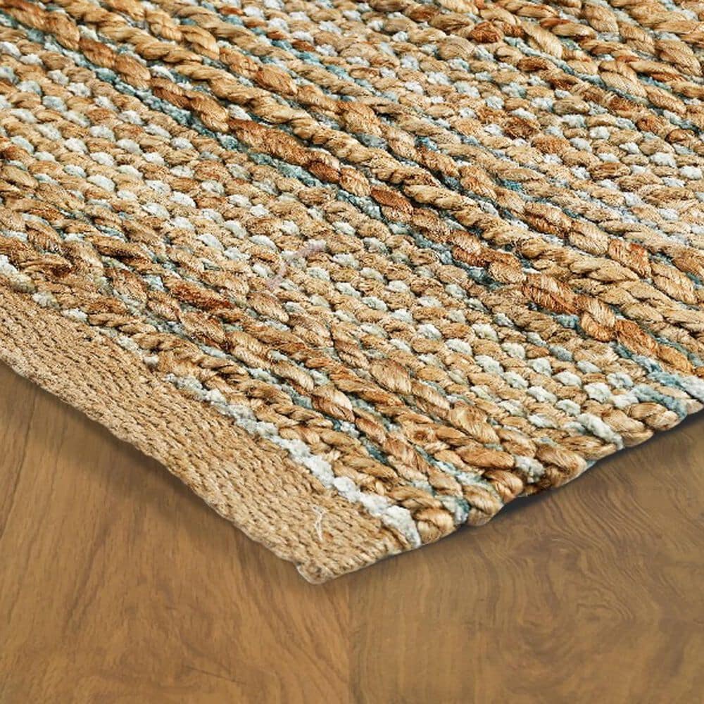 L&amp;R Resources Natural Fiber 9&#39; x 12&#39; Spa Blue Area Rug, , large