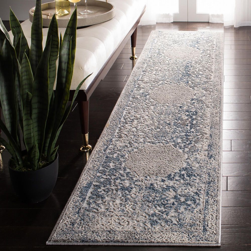 Safavieh Invista Traditional 2&#39; x 8&#39; Grey and Blue Runner, , large