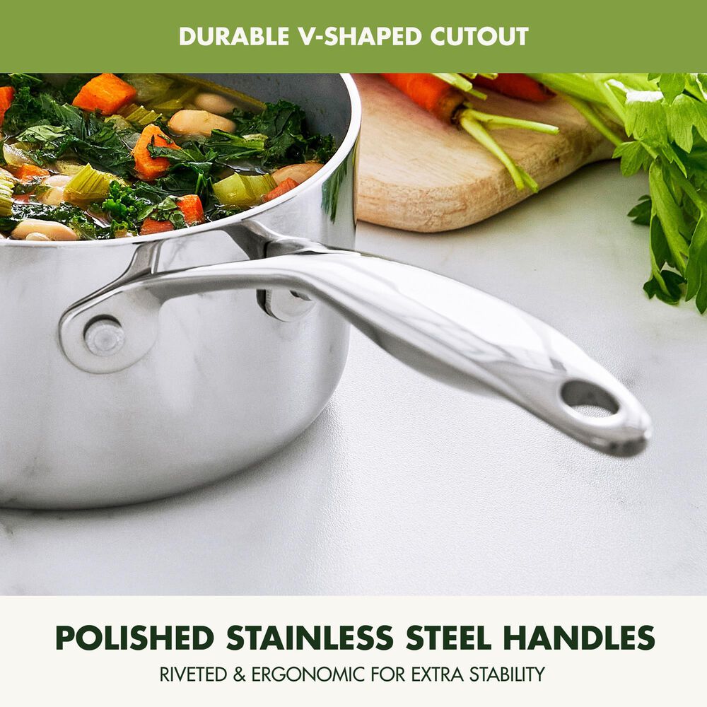 Green Pan Valencia Pro 1.6-Quart Sauce Pan with Lid in Stainless Steel, , large