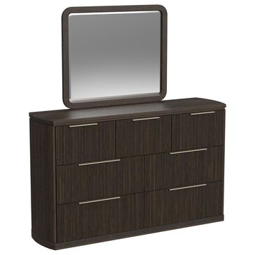 Mayberry Hill Sylvie 7 Drawer Dresser and Mirror in Dark Brown, , large