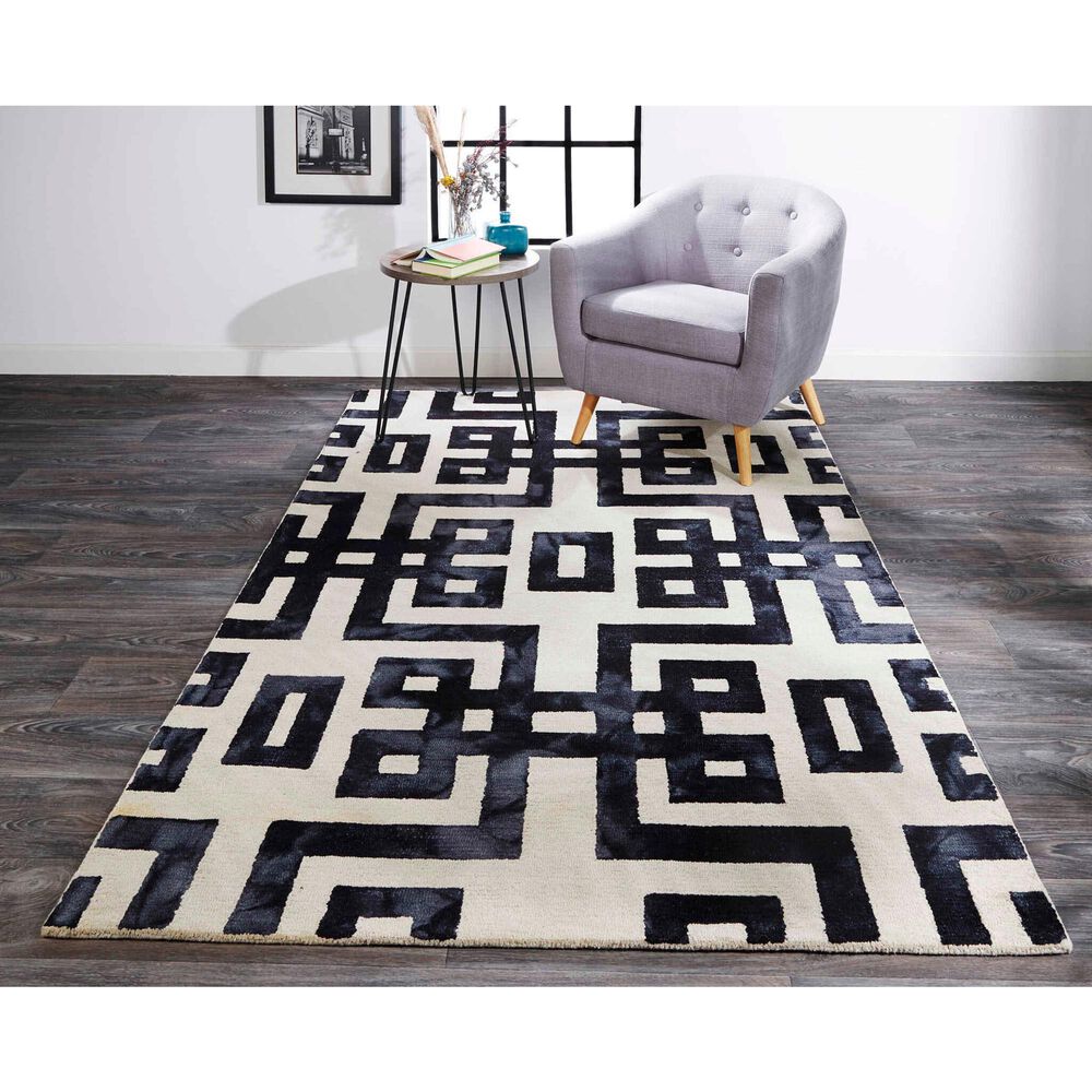 Feizy Lorrain 8&#39; x 11&#39; Noir Area Rug, , large