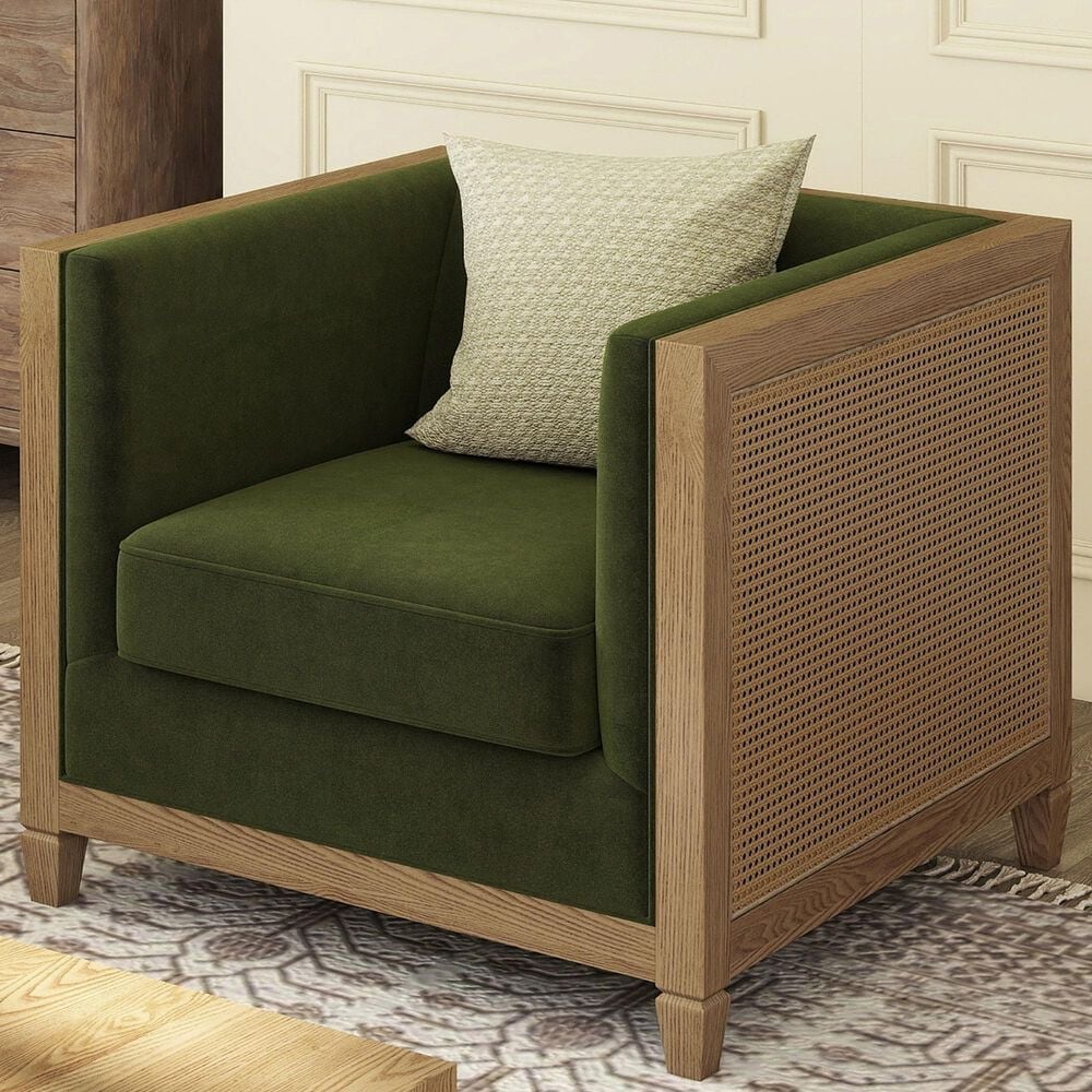 Jennifer Taylor Home Georgia Accent Arm Chair with Olive Green, , large