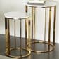 Maple and Jade End Table with Marble Top in Gold (Set of 2), , large