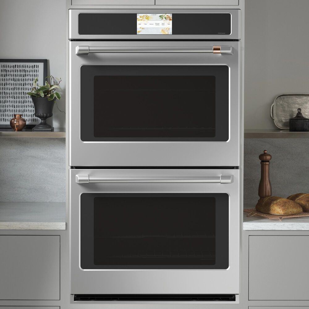 Cafe 2-Piece Kitchen Package with 30" Smart Built-In Convection Double Wall Oven and 30" Gas Cooktop in Stainless Steel, , large