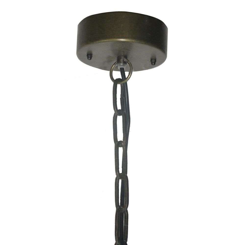 Creative Coop Laurel 2-Tier Draped Wood Bead Chandelier with Gold and Grey Shade, , large