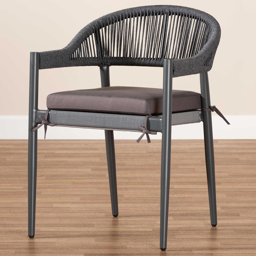 Baxton Studio Wendell Patio Dining Chair in Grey, , large