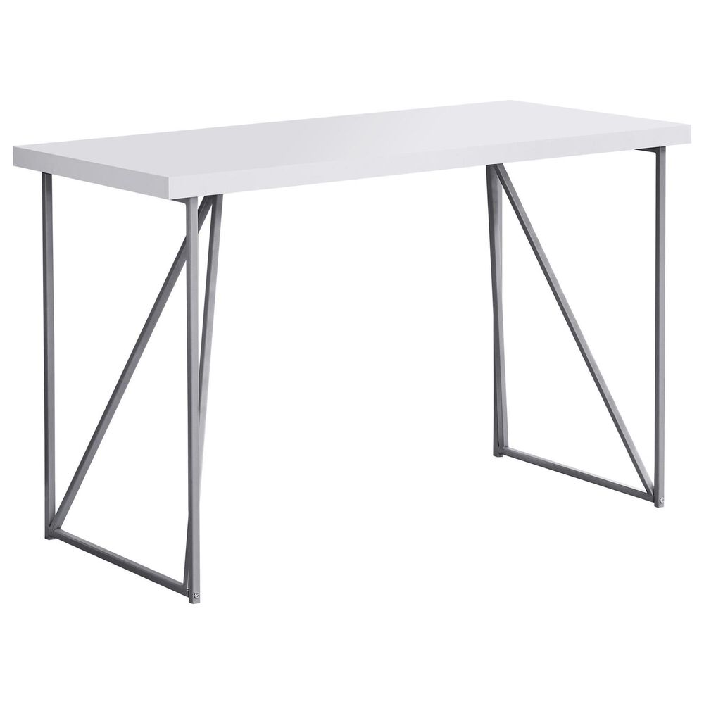 Monarch Specialties 48" Computer Desk in White and Silver, , large