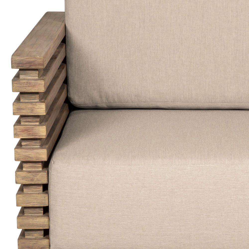 Armen Living Vivid Outdoor Patio Arm Chair in Taupe, , large