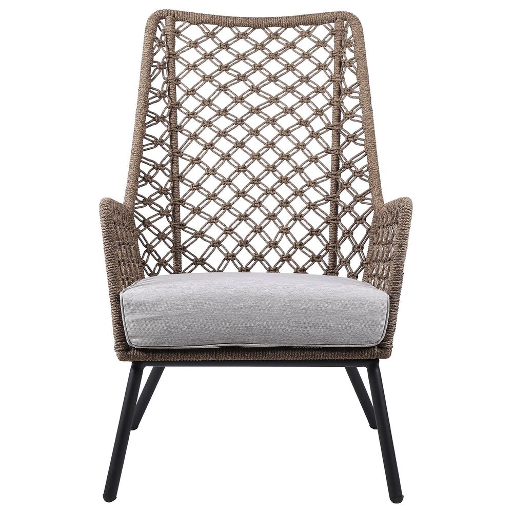 Blue River Marco Outdoor Lounge Chair with Truffle Rope in Black, , large