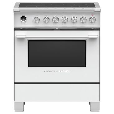Fisher & Paykel 30" Classic Induction Range with 4 Burners in White, , large