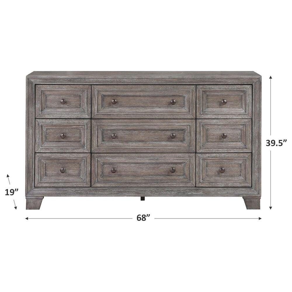 Davis International Traditional 9 Drawer Dresser in Gray, , large