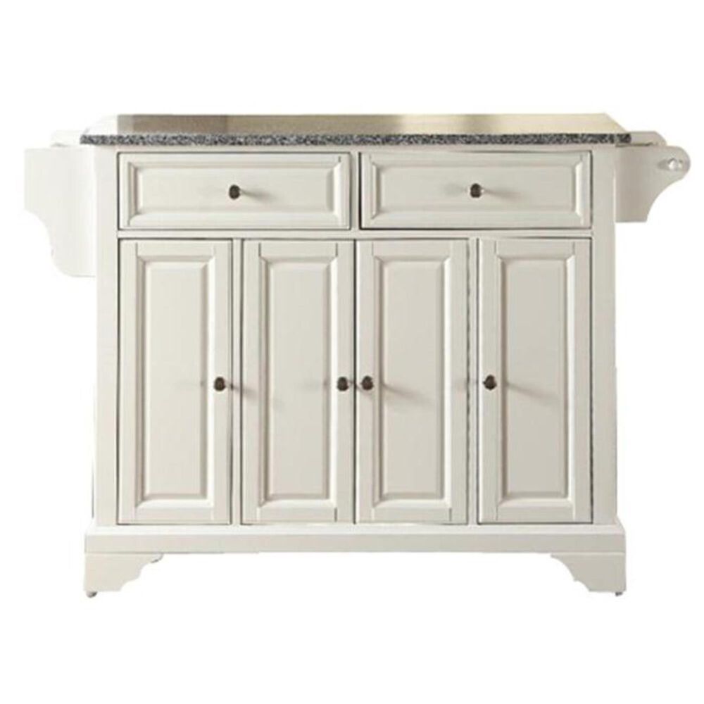 Crosley Furniture LaFayette Solid Granite Top Kitchen Island in White, , large