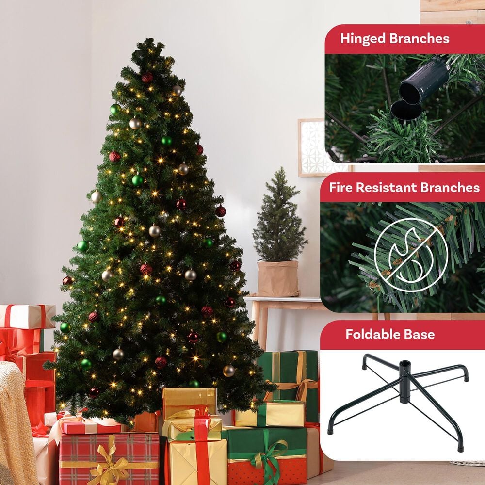 Timberlake 7.5 ft Artificial Christmas Tree with 450 LED Lights in Green, , large