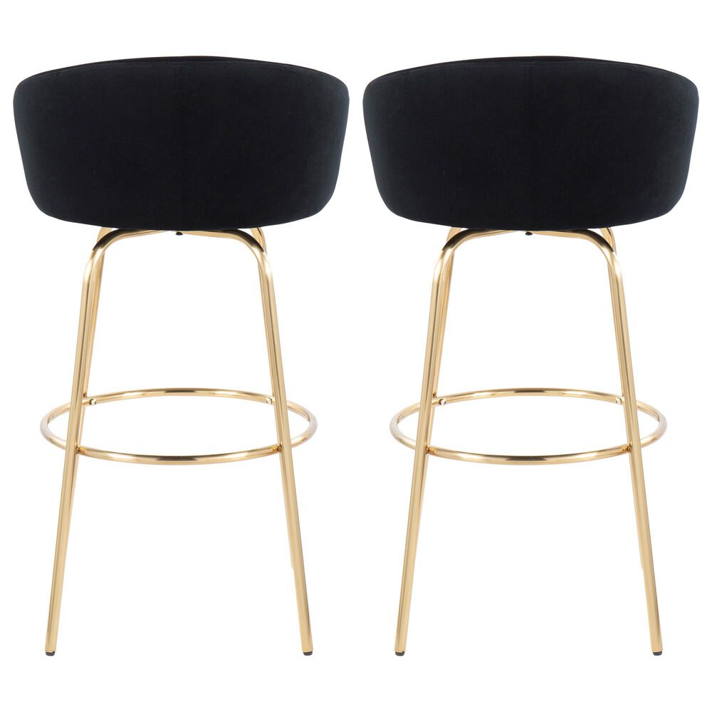 Lumisource Claire Barstool with Black Cushion in Gold &#40;Set of 2&#41;, , large