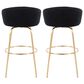 Lumisource Claire Barstool with Black Cushion in Gold (Set of 2), , large