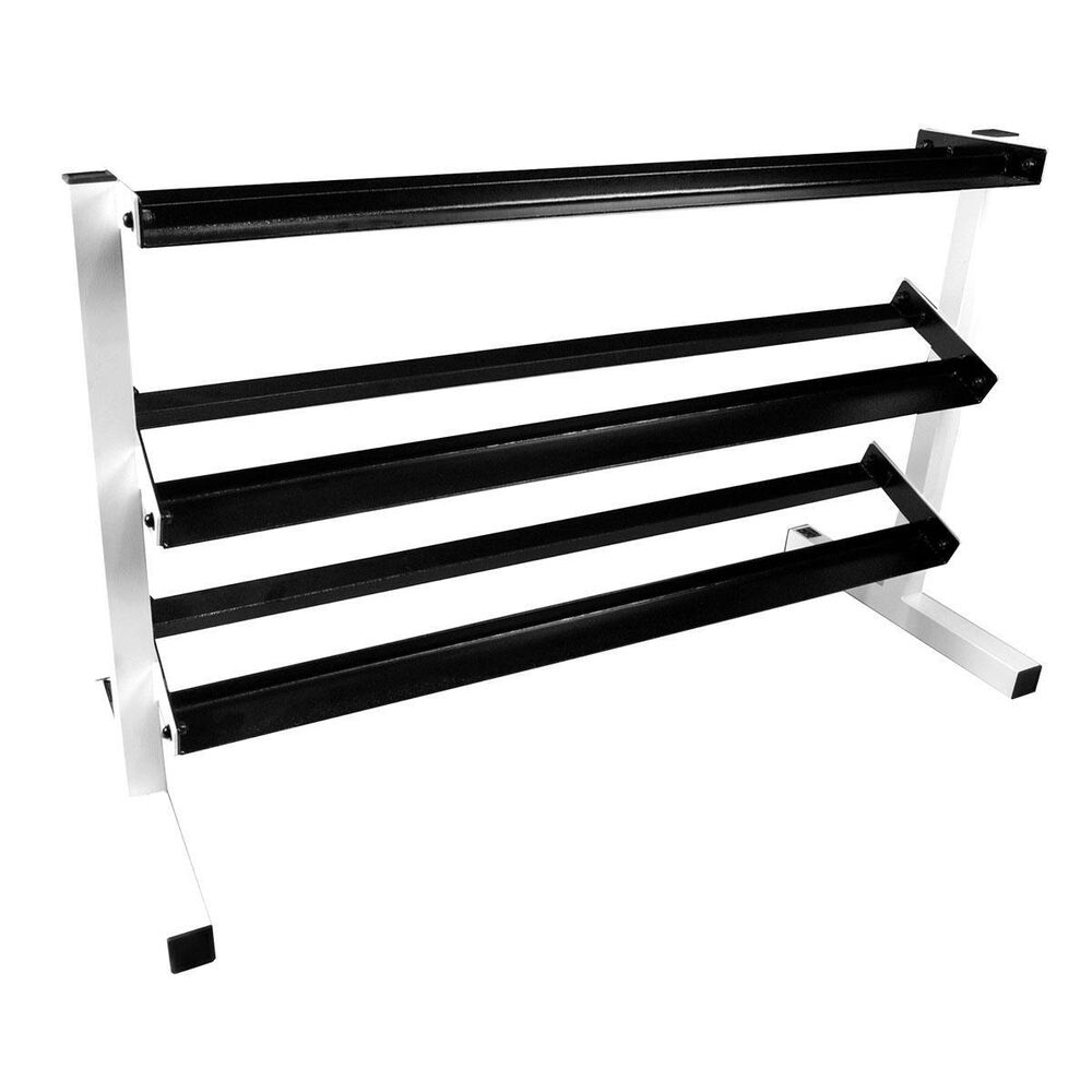 Apollo Athletics 3-Tier Dumbbell Rack in White, , large
