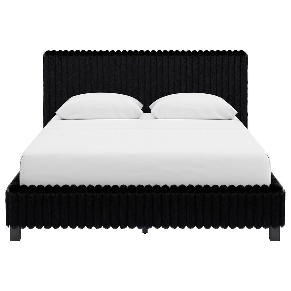 Ashley Zuraleus 3-Piece Queen Upholstered Platform Bedroom Set in Matte Black, , large