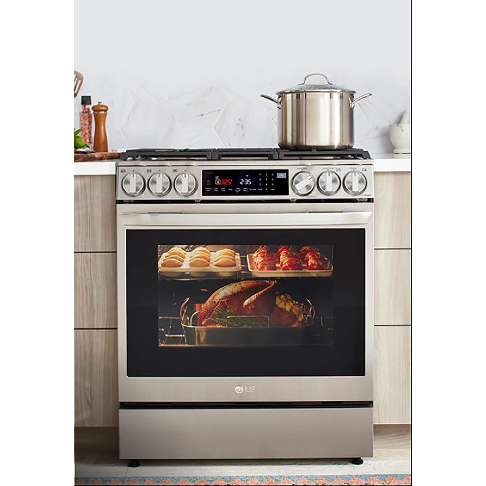 LG 6.3 Cu. Ft. Convection InstaView Dual Fuel Slide-In Range in Print Proof Stainless Steel, , large