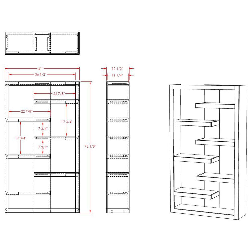 Legends Home Sausalito 72" Bookcase in Whiskey, , large