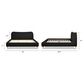 Jennifer Taylor Home Roman King Platform Bed with Ebony Black Upholstered in Natural Whitewashed, , large