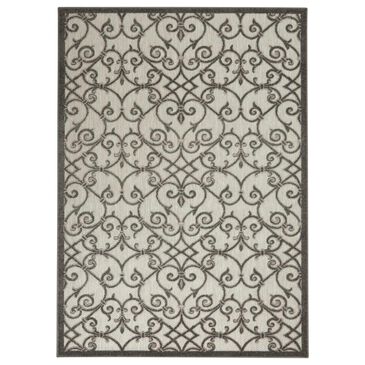Nourison Aloha 5"3" x 7"5" Grey and Charcoal Indoor/Outdoor Area Rug, , large