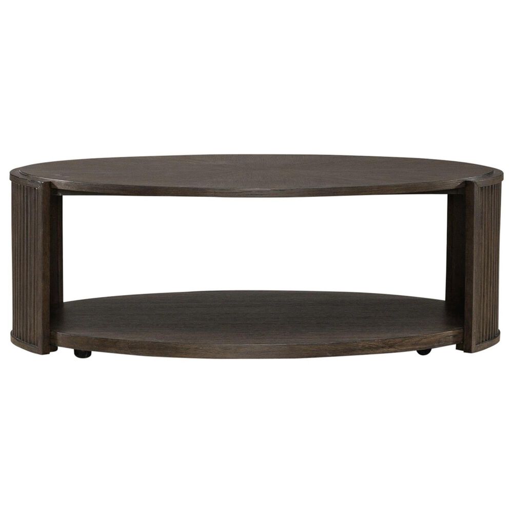 Belle Furnishings City View Oval Cocktail Table in Coffee Bean, , large