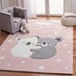 Safavieh Carousel 5"3" x 7"6" Pink and White Kids Area Rug, , large