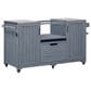 Hearth and Haven Outdoor Kitchen Island Cart with Stainless Steel Top in Grey and Blue, , large