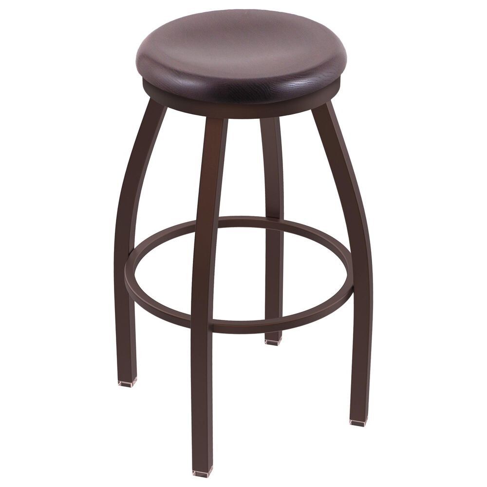 Holland Bar Stool 802 Misha 25" Swivel Counter Stool with Bronze and Dark Cherry Oak Seat, , large