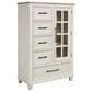 Ashley Shaybrock 5-Drawer Chest in Antiqued White and Brown, , large