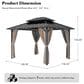 HOMLUX 10" x 12" Patio Hardtop Gazebo with Steel Posts in Khaki, , large