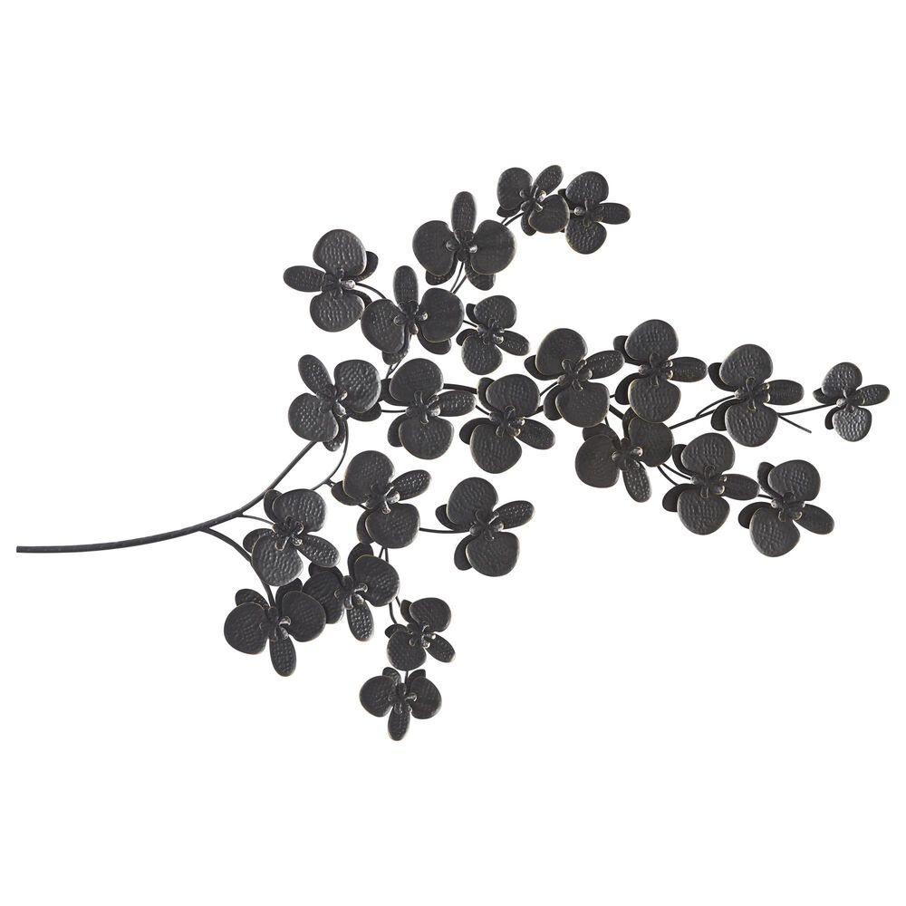 Maple and Jade 60" x 36" Orchid Floral Wall Decor with Stem in Matte Black, , large