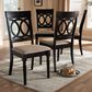 Baxton Studio Lucie Side Chair with Sand Cushion in Espresso Brown (Set of 4), , large