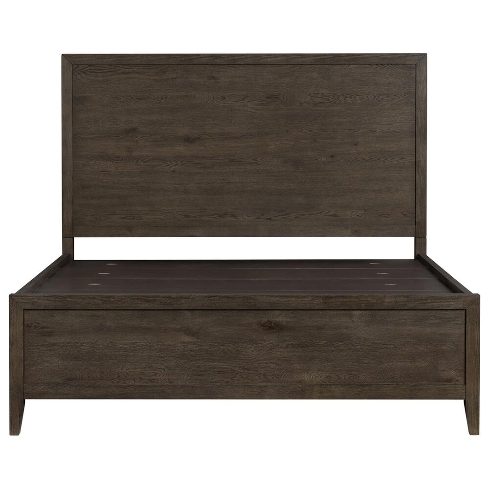 Hawthorne Furniture Norwich Queen Platform Panel Bed with Dresser and Nightstand in Dark Rustic Oak, , large