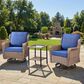 Sunwell Garden 3-Piece Patio Swivel Glider Set with 21.7" Side Table in Navy, , large