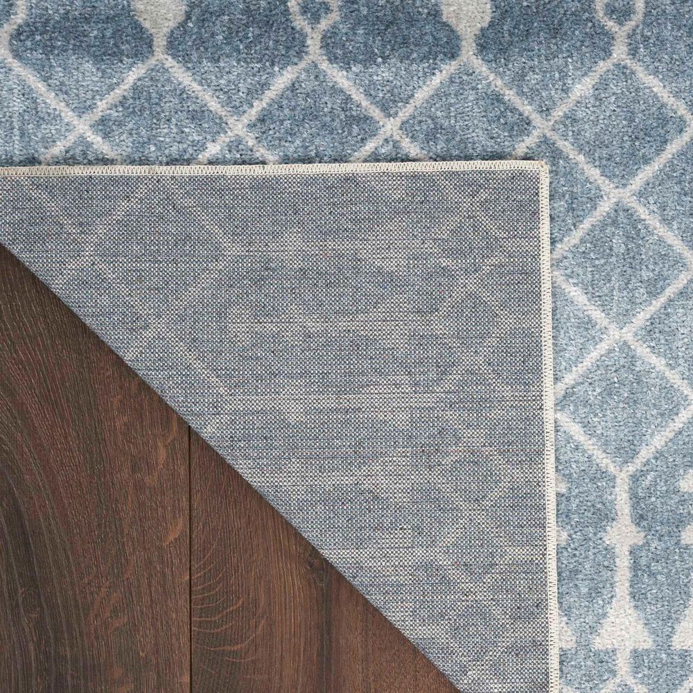 Nourison Astra Machine Washable 2&#39;2&quot; x 10&#39; Blue Runner, , large