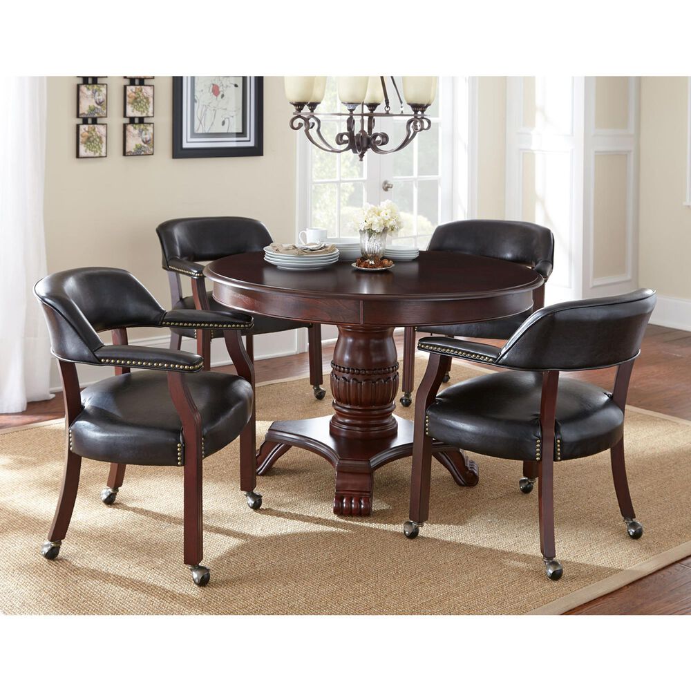 Crystal City Tournament Faux Leather Arm Chair in Rich Cherry, , large