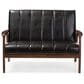 Baxton Studio Nikko Stationary Loveseat in Black, , large