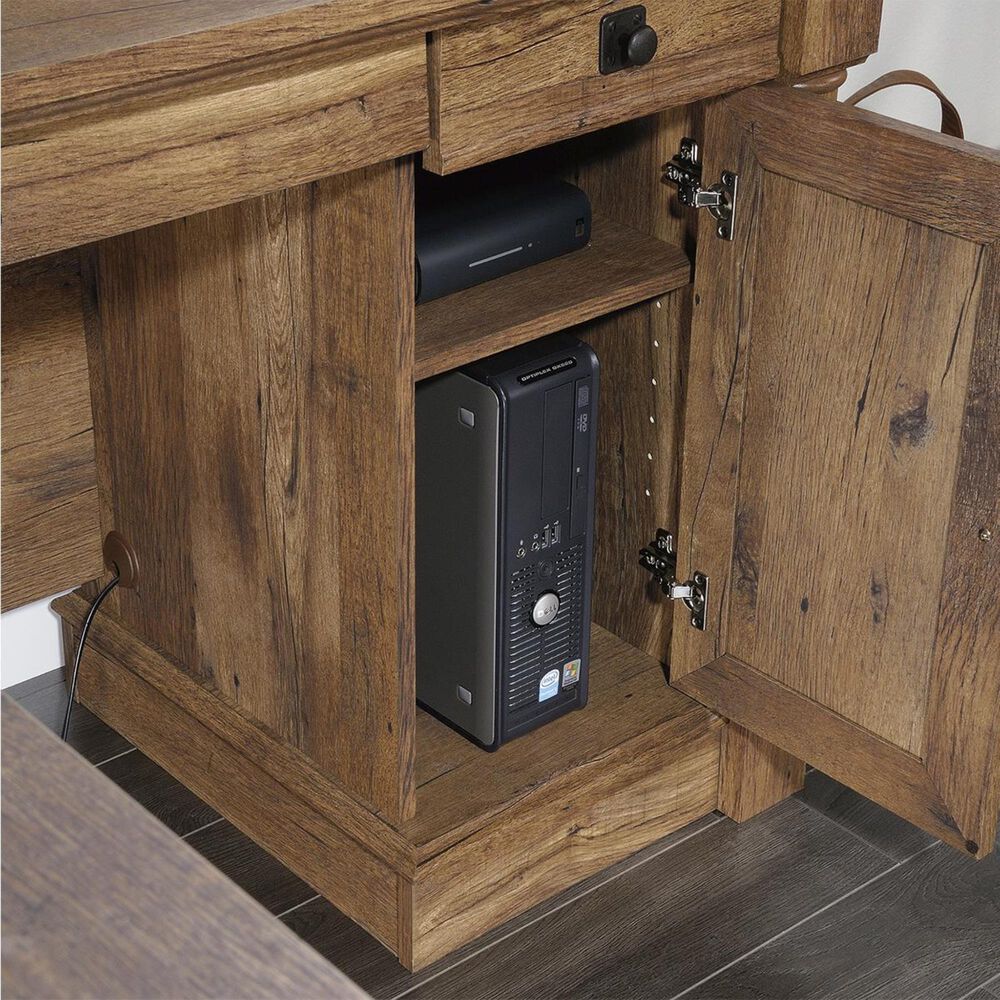 Sauder Palladia L-Shaped Desk in Vintage Oak, , large