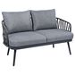 Hearth and Haven 4-Piece Patio Conversation Set with Gray Cushion in Black, , large