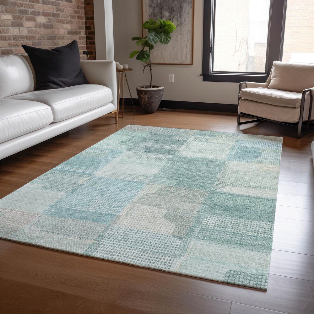 Dalyn Rug Company Ravenna RN10 3&#39; x 5&#39; Teal Area Rug, , large